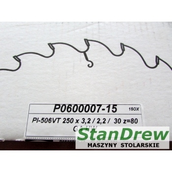Tarcza Faba PI-506VT 250 x 3,2 / 2,2 / 30 z=80