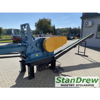 Rębak Klockner 400x150 z taśmociągiem odbiorczym do zrzyn i klocków