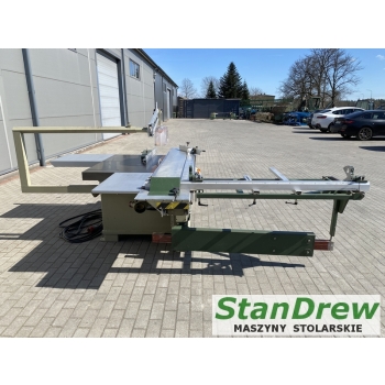 Piła formatowa REMA DMMD-40/340 prowadzenie wózka na prętach stalowych