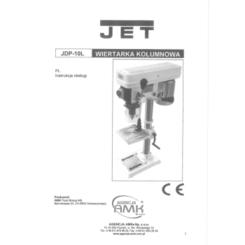 DTR wiertarka kolumnowa JET JDP-10L