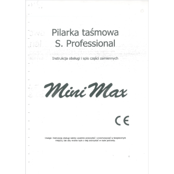 DTR Piła taśmowa SCM MiniMax S 400P / S 500P / S 600P / S 700P / S 800P / S 900P DTR Piła taśmowa SCM MiniMax S 400P / S 500P / S 600P / S 700P / S 800P / S 900P