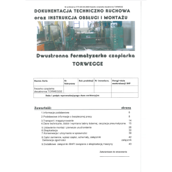 DTR dwustronna czopiarka formatyzerka TORWEGGE