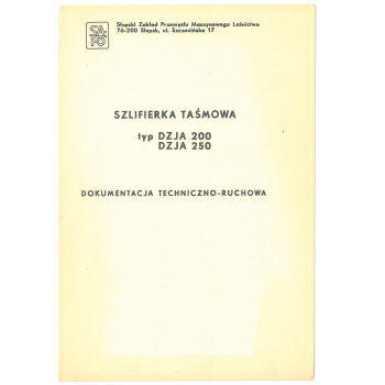 DTR szlifierka długotaśmowa SAFO DZJA 200 250