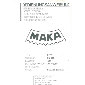 DTR dłutarka MAKA STV-71