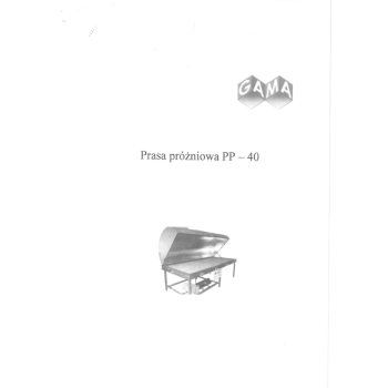 DTR prasa próżniowa GAMA PP-40