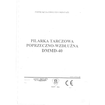 DTR piła tarczowa, formatowa Rema DMMD-40 DTR piła tarczowa, formatowa Rema DMMD-40