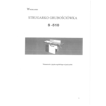 DTR wyrówniarka Robland S 510