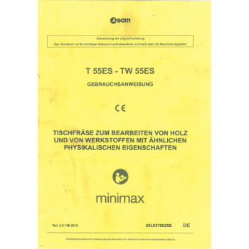 DTR frezarka SCM MiniMax T 55 ES, TW 55 ES