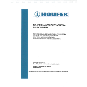 DTR szlifierka szerokotaśmowa Houfek Buldog 910 RC