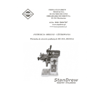 DTR wiertarka poziomej PERFECT MS 3016 / MS 3016A