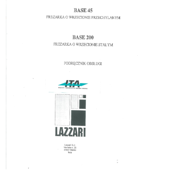 DTR frezarka Lazzari Base 45 / 200