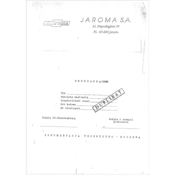 DTR grubościówka Jaroma DSMB 63 / DSMB 80